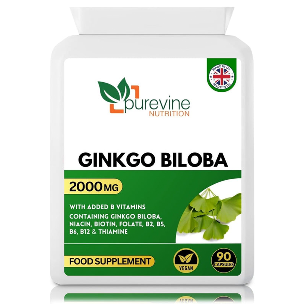 Ginkgo Biloba 2000mg Capsules for Brain & Memory | Purevine