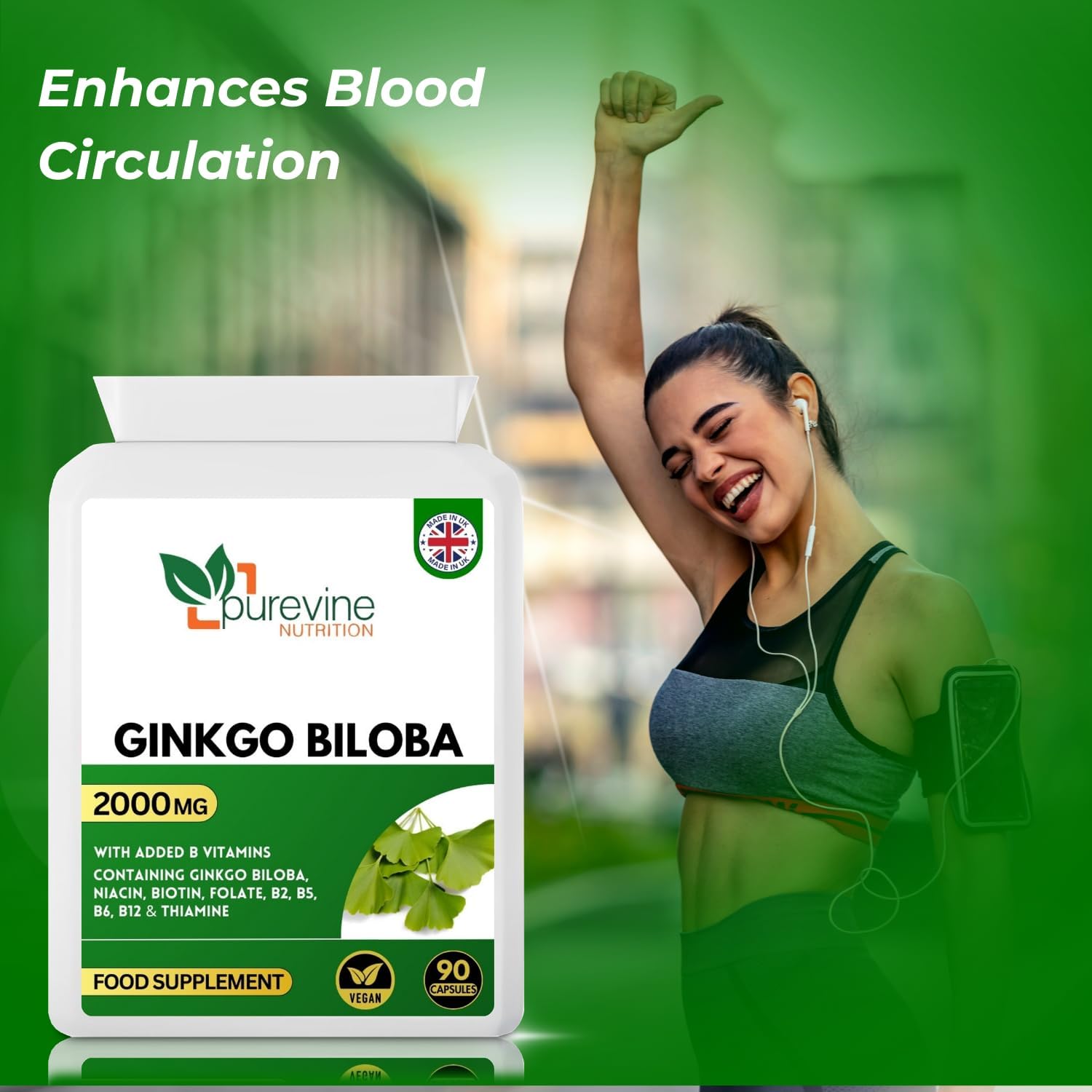 Ginkgo Biloba 2000mg Capsules for Brain & Memory | Purevine