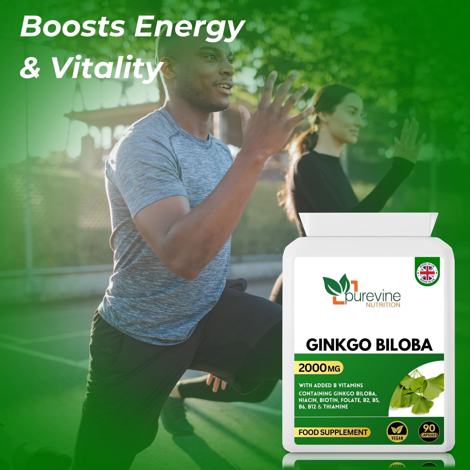 Ginkgo Biloba 2000mg Capsules for Brain & Memory | Purevine
