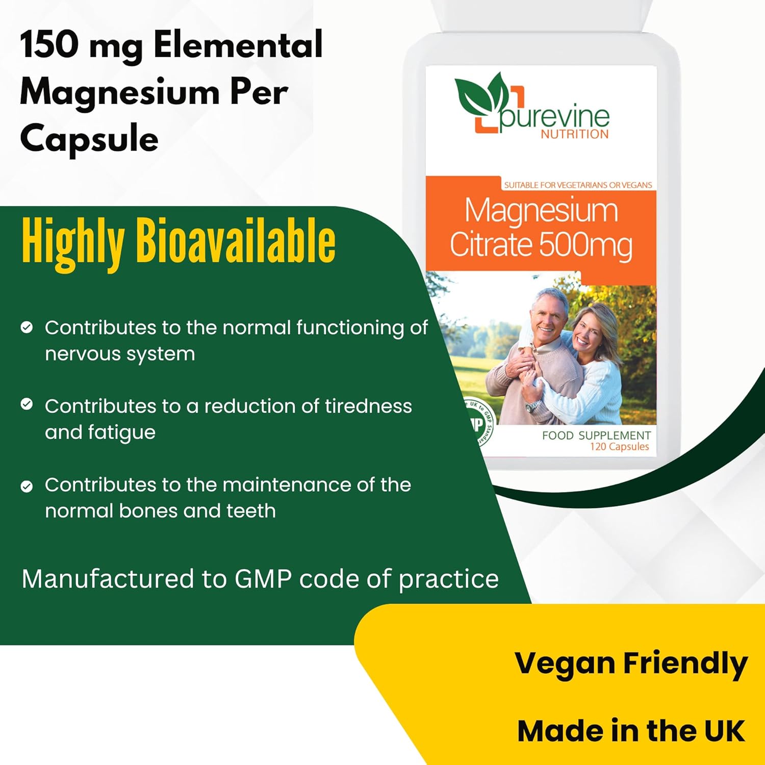 Magnesium Citrate 500mg Capsules | Energy & Muscle Support
