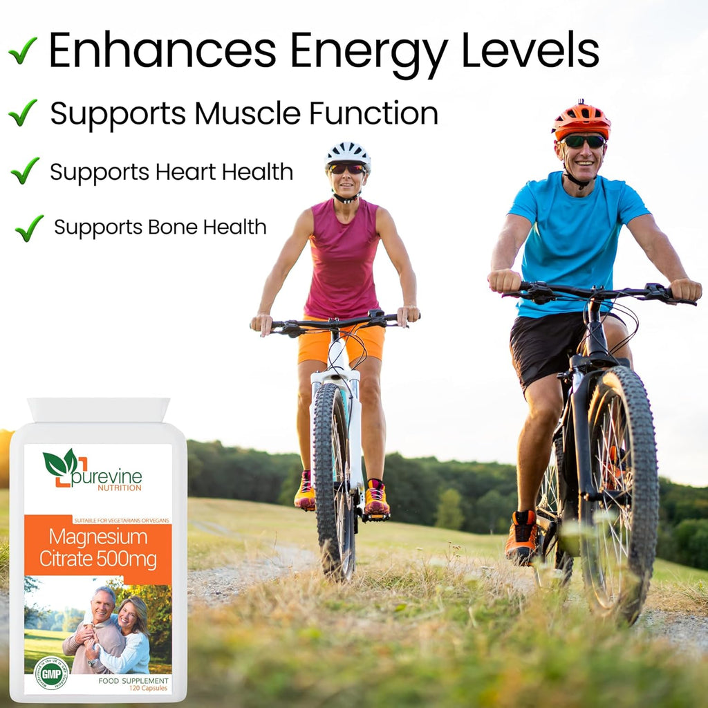 Magnesium Citrate 500mg Capsules | Energy & Muscle Support
