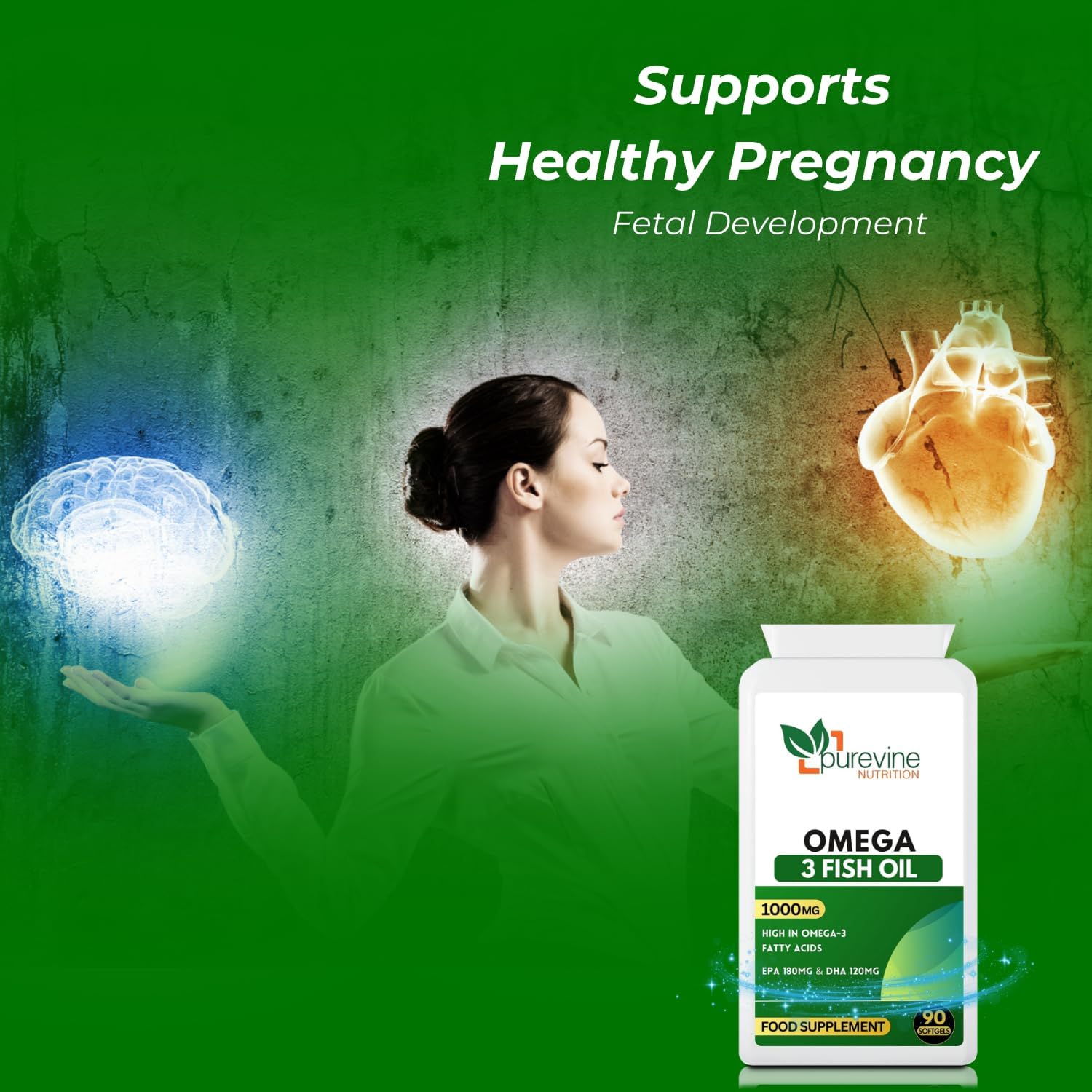 Omega 3 Fish Oil 1000mg Capsules | Purevine Nutrition