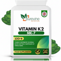 PUREVINE Vitamin K2 MK-7 100mcg – Bone & Heart Support, 120 Vegan Capsules